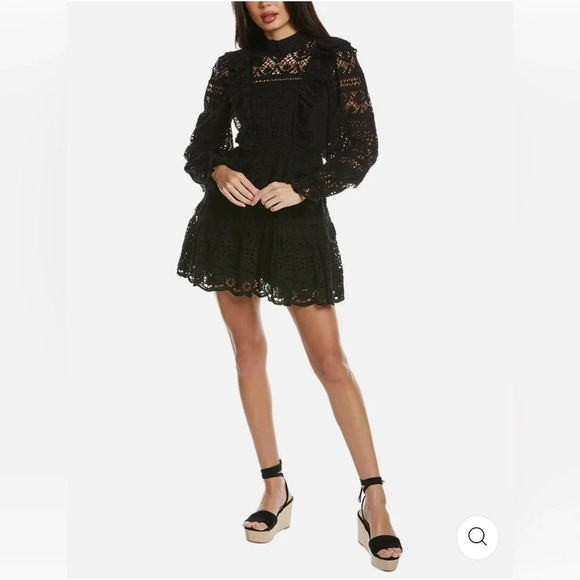 NWT Sea New York Patrizia Lace Open Back Mini Dress in Black Size 2 - Picture 4 of 9